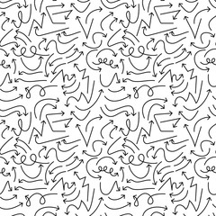 Arrow pattern. Ethnic seamless pattern with arrows. Tribal hand drawn background. Design for wrapping paper, wallpaper, fabric. Vector illustration