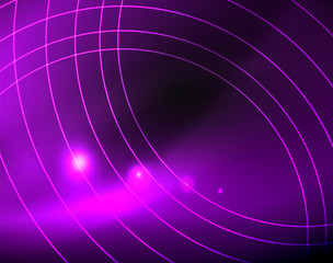 Dark space with neon color glowing lights abstract background
