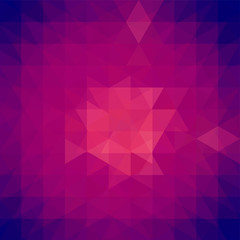 Triangle vector background. Can be used in cover design, book design, website background. Vector illustration. Blue, pink, purple colors.