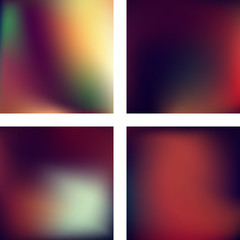 Fototapeta premium Set with brown abstract blurred backgrounds. Vector illustration. Modern geometrical backdrop. Abstract template.