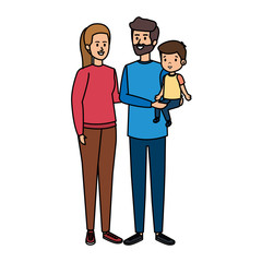 Fototapeta premium parents couple with son characters