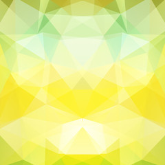 Geometric pattern, polygon triangles vector background in yellow, green  tones. Illustration pattern