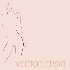 Obraz na płótnie Canvas Slim female body, silhouette. Vector template