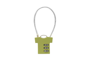 key lock with the code isolated on white background - clipping paths.
