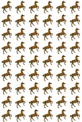 Pattern background made from figure of a brassy horse
