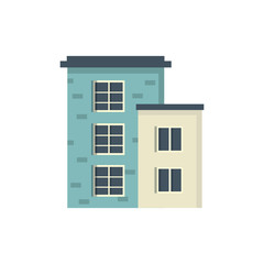 suburban private house Houses exterior. Vector urban building icon.