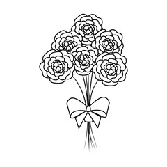 beutiful roses bouquet with bowtie