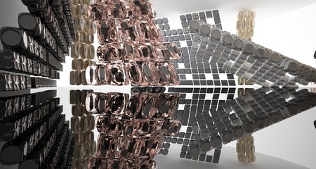 Abstract  concrete and coquina parametric smooth interior. 3D illustration and rendering.