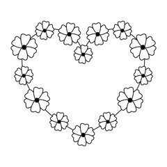 beautiful flowers with heart shape