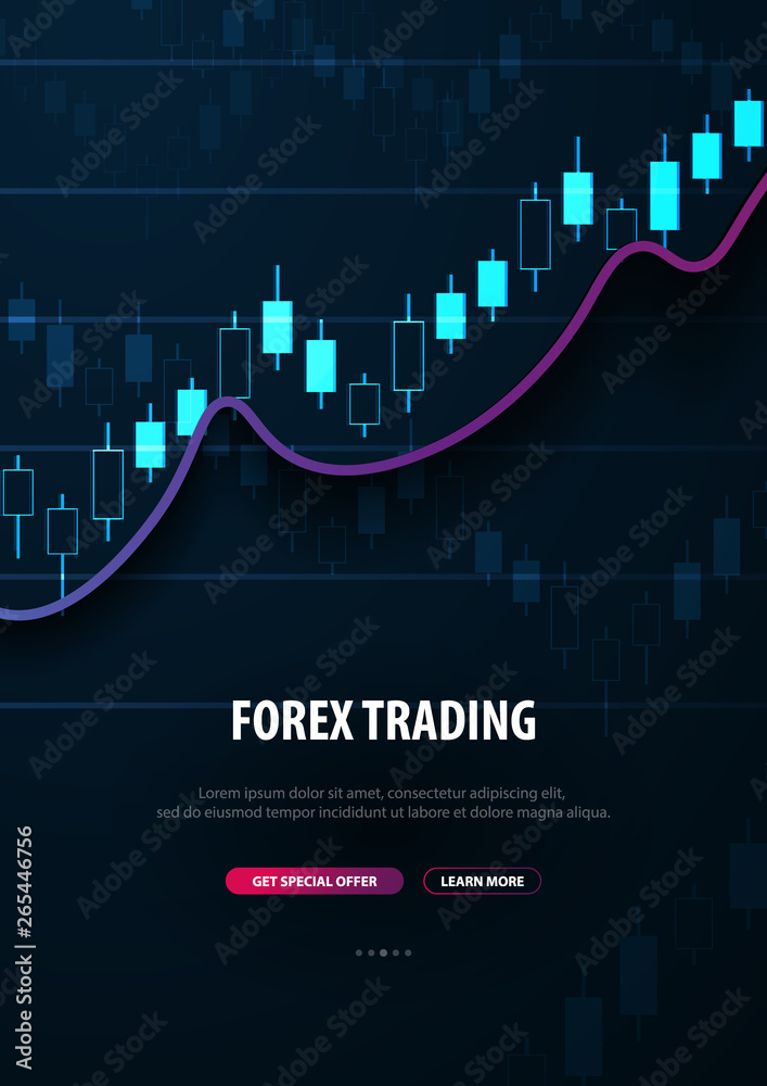 Wall mural forex trading signals. candlestick chart in financial market. vector illustration.