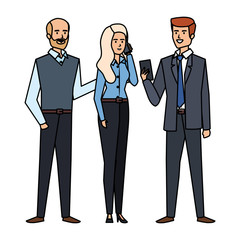 business people calling with smartphone