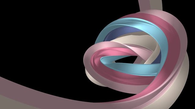 Soft colors 3D curved rainbow rubber band marshmallow rope candy seamless loop abstract shape animation background new quality universal motion dynamic animated colorful joyful video 4k stock footage