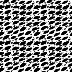Black and white hand painted animal print seamless vector pattern.