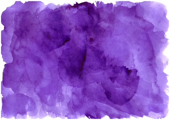 purple watercolor abstract colorful touches on white background.Creative background for design and texts