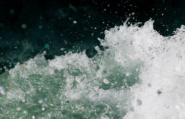 Splashes of water from the waves in the sea