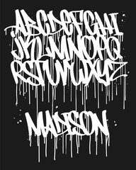 Marker Graffiti Font, handwritten Typography vector illustration. © rosovskyi