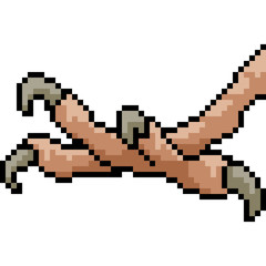 Obraz premium vector pixel art bird talon
