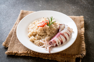 squids or octopus risotto