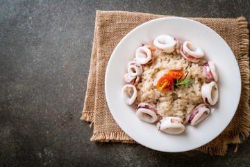 squids or octopus risotto