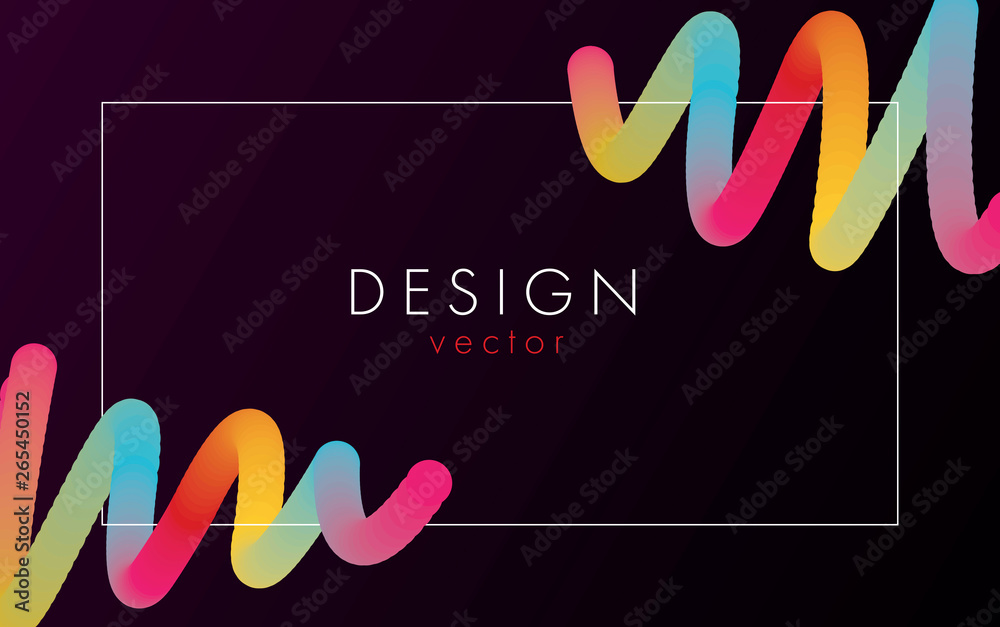 Wall mural design abstract poster with text in frame