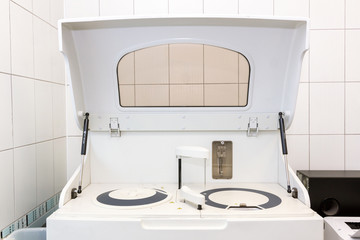 Robot blood analyzer. Modern automatic blood analyzer.