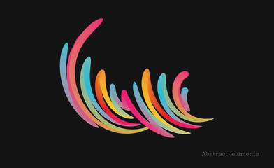 abstract element, wave shaped design element, colourful lines