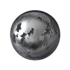 damaged metal sphere