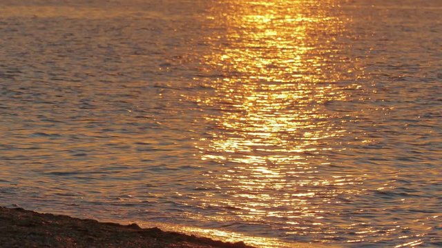 sun track on the waves