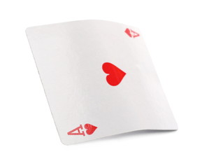 Ace of hearts, playing card, isolated on white background with clipping path, series