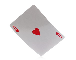 Ace of hearts, playing card, isolated on white background with clipping path, series