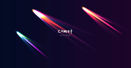 Comet in the dark space neon splash wallpaper © YarM