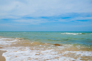 Wave & Sand beach background , holiday or relax in summer concept.