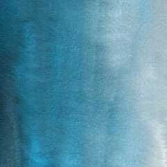 Colorful winter blue ink and watercolor textures on white paper background. Paint leaks and ombre effects. Hand painted abstract image. Deep sea.