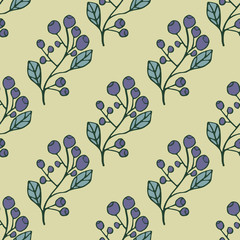 seamless pattern with viburnum vector