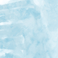 Colorful winter blue ink and watercolor textures on white paper background. Paint leaks and ombre effects. Hand painted abstract image. Deep sea.