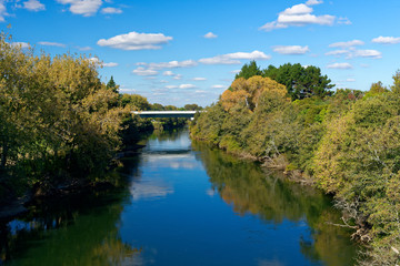 Fototapeta premium Expressway bridge over the Waikato River near Hamilton, New Zealand