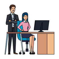 business couple in the workplace