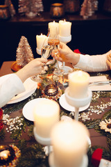  a young couple, a romantic dinner in the restaurant, serve champagne and the lady is asked for marriage