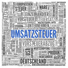 Obraz premium UMSATZSTEUER - Schlagwortwolke 