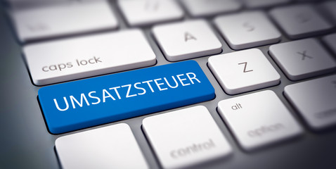 UMSATZSTEUER Button Taste auf Computer Tastatur