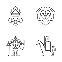 Meddieval linear icons set