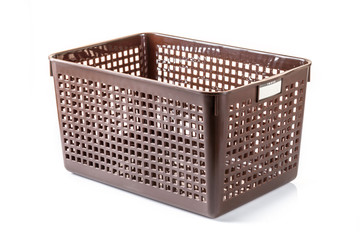 Plastic basket on a white background
