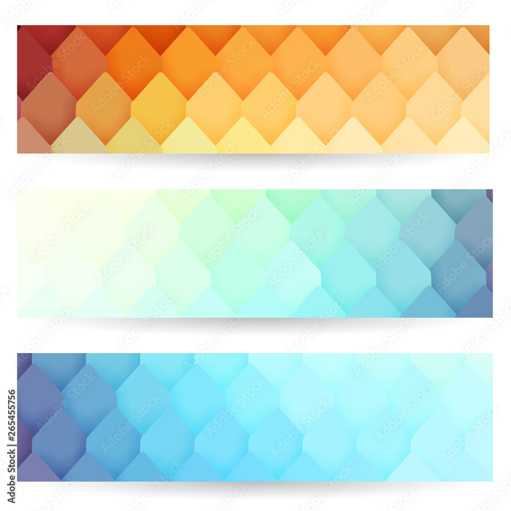 Wall mural abstract colorful banners with tiled 3d pattern