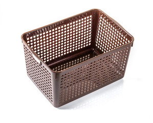 Plastic basket on a white background