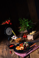 Meatballs with potato quarter from the oven