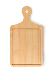 Wooden chopping board on a white background