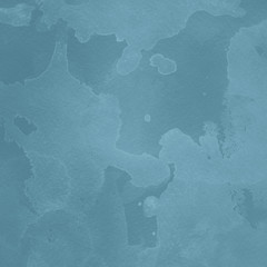 Colorful winter blue ink and watercolor textures on white paper background. Paint leaks and ombre effects. Hand painted abstract image. Deep sea.