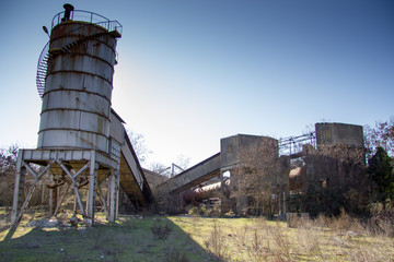 tower in abandoned industrial plant
