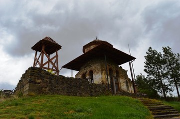 a small Orthodox church on the wall