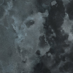 Colorful winter blue ink and watercolor textures on white paper background. Paint leaks and ombre effects. Hand painted abstract image. Deep sea.